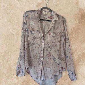 Cloth & Stone Paisley Button Down Blouse Small